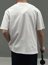 Mens Solid Texture Casual Short Sleeve T-Shirt SKUK11270