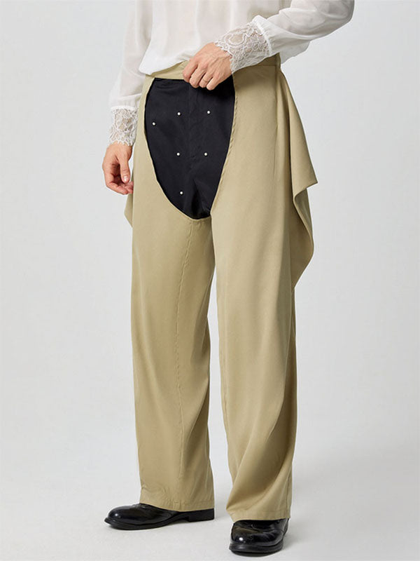 Mens Solid Color Hollow-Out Pant SKUK83309