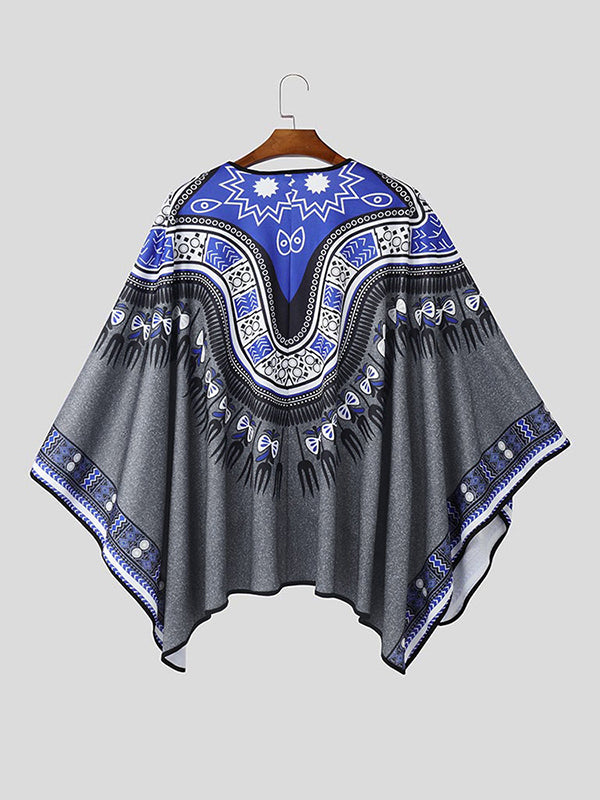 Mens Bohemian Print Cape SKUK90405