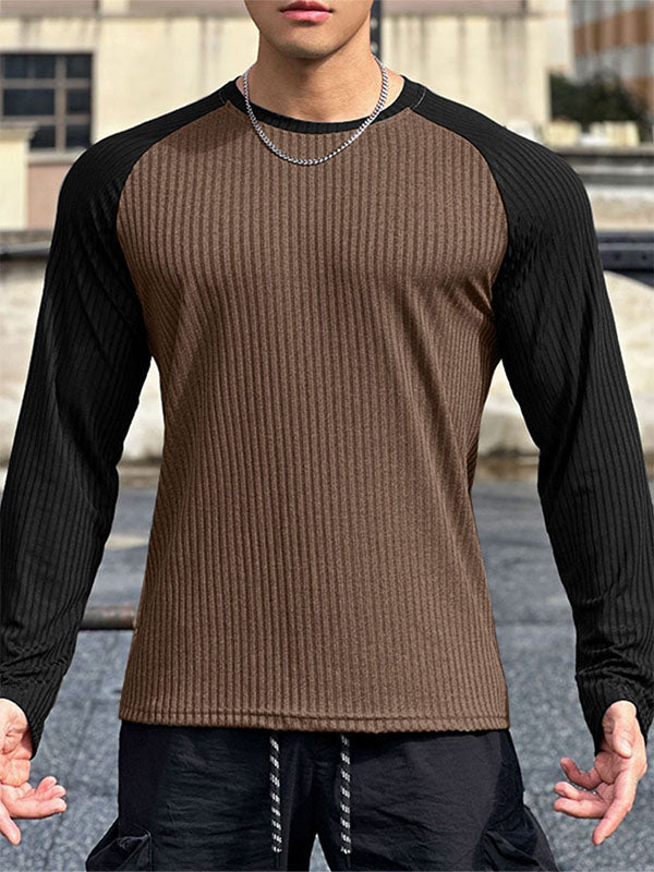 Mens Casual Textured Long Sleeve T-Shirt SKUK76401