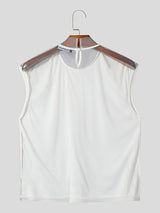 Mens Sequined Mesh See Through Sleeveless Vest SKUK46279