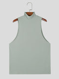Mens Solid High Neck Sleeveless Two Pieces Outfits SKUK61577
