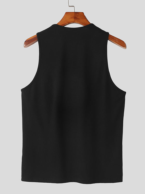 Mens Zip Design Solid Sleeveless Vest SKUK48033