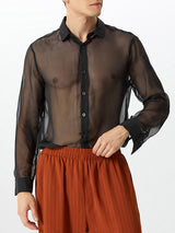 Mens Transparent Mesh Long Sleeve Shirts SKUD53139