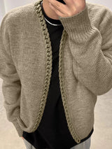 Mens Cable Knit Open Front Casual Cardigan SKUK38943