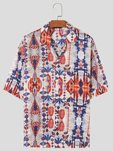 Mens Ethnic Style Print Half Sleeve Shirt SKUK71648