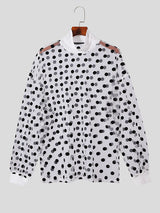 Mens Polka Dot Mesh Long Sleeve T-Shirt SKUK71354