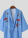 Mens Floral Print Open Front Casual Kimono SKUK56697