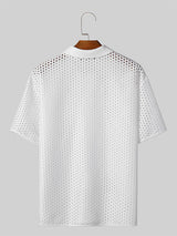 Mens Mesh See Through Short Sleeve Shirt SKUK55024