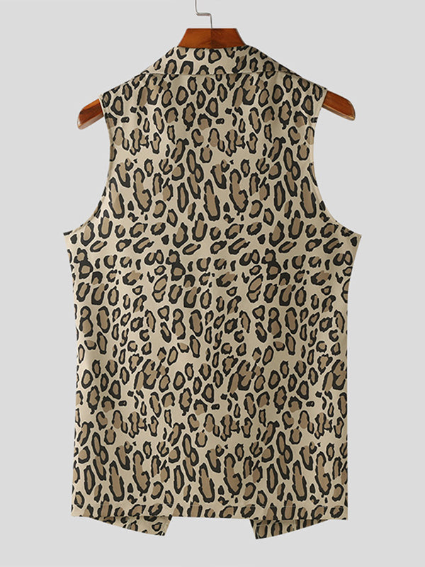 Mens Leopard Strap Design Sleeveless Vest SKUK53934