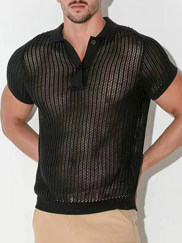 Mens Mesh See Through Short Sleeve Shirt SKUK55059