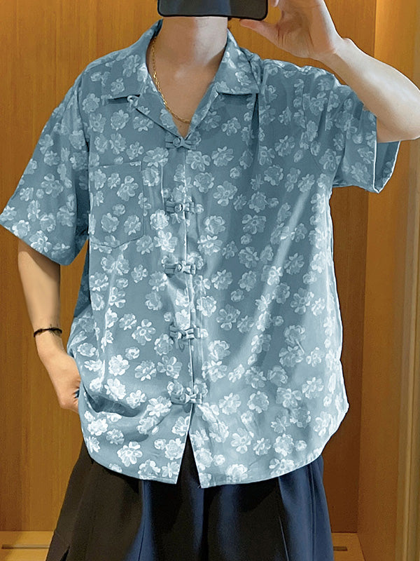 Mens Floral Print Short Sleeve Casual Shirt SKUK63591