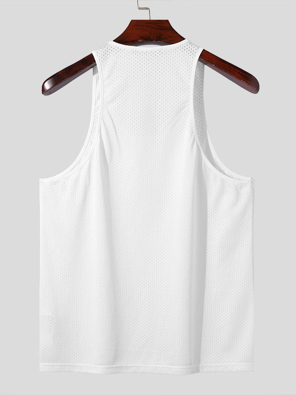 Mens Mesh See Through Sleeveless Vest SKUK49111