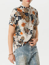 Mens Floral Print Short Sleeve Beach Shirts SKUD96497