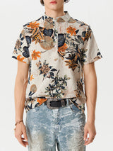 Mens Floral Print Short Sleeve Beach Shirts SKUD96497