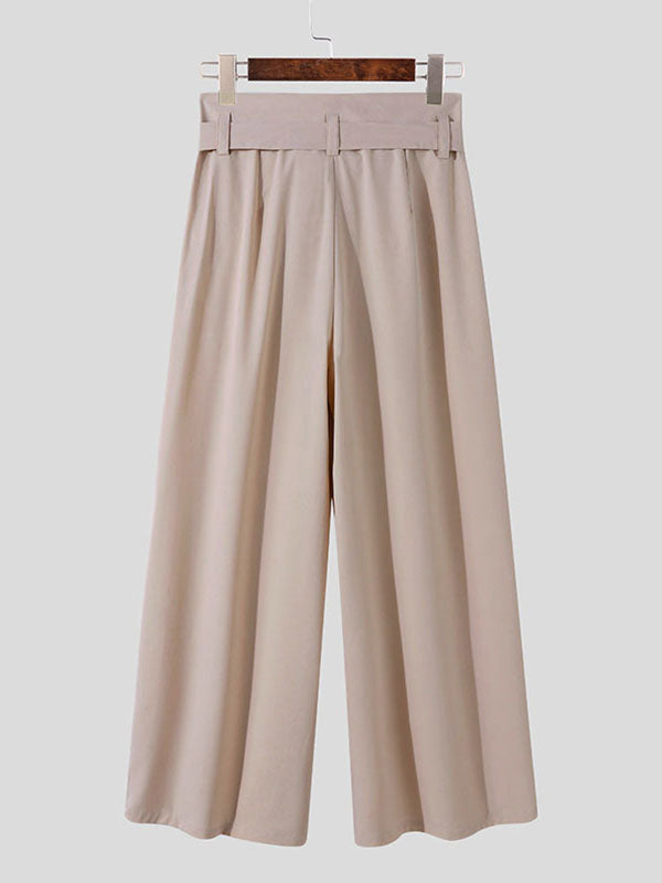 Mens Loose High-waisted Straight-leg Pants SKUI61770