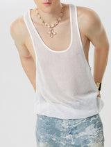 Mens Mesh See Through Casual Sleeveless Tank SKUK05476