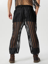 Mens Striped Mesh See through Pants SKUK48902