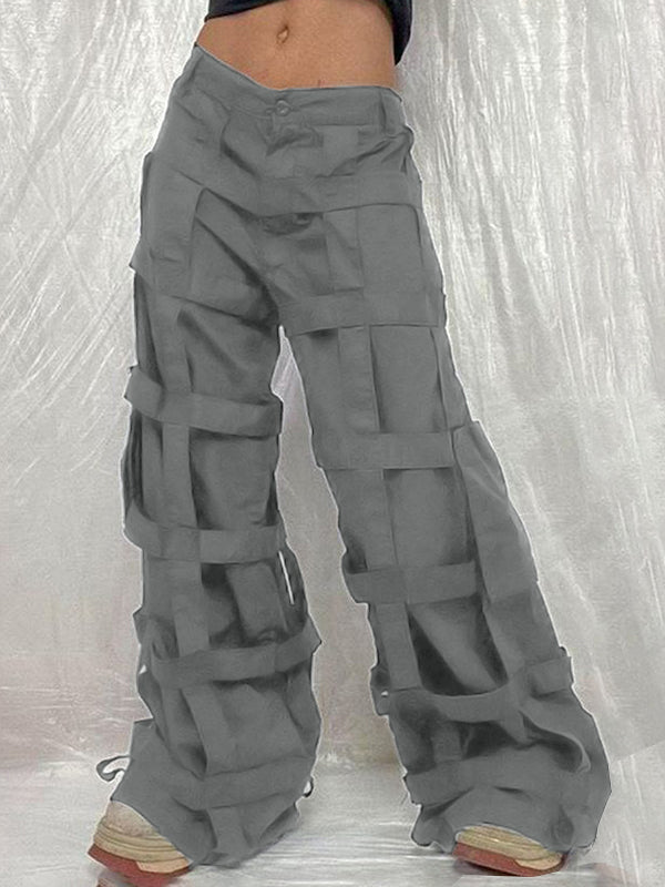 Mens Deconstruction Design Wide Leg Pants SKUK43883