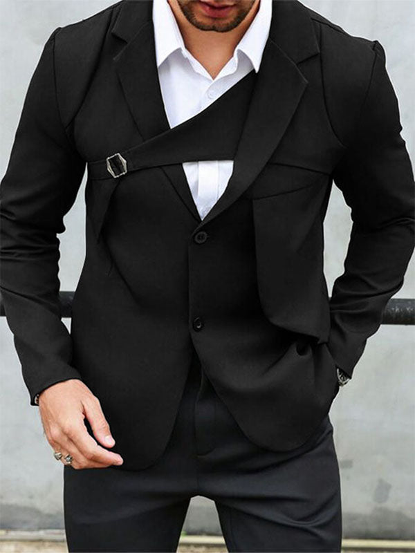 Mens Deconstructed Design Casual Long Sleeve Blazer SKUK84501