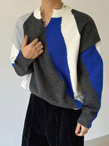 Mens Color-Block Long-Sleeve Pullover T-Shirt SKUK88178