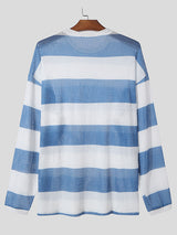 Mens Horizontal Stripe Long-Sleeve T-Shirt SKUK81732