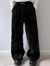 Mens Solid Color Pleated Design Long Pant SKUK61156