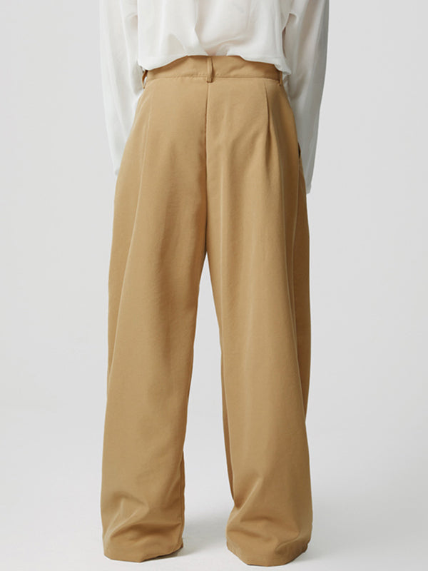 Mens Solid Color Loose Fit High Waist Pant SKUK74229