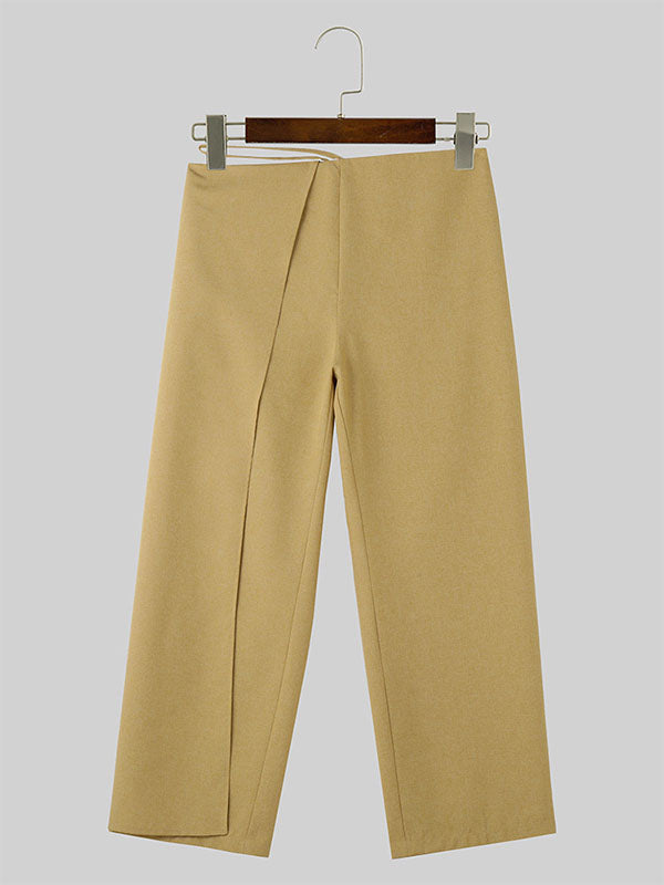 Mens Solid Casual Wide-Legged Pants SKUK57405