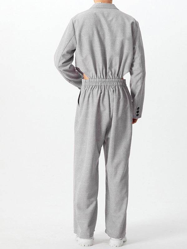 Mens Side Cutout Long Sleeve Jumpsuit SKUK78583