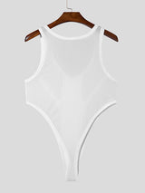 Mens Sheer Mesh Panel Sleeveless Bodysuit SKUK85530