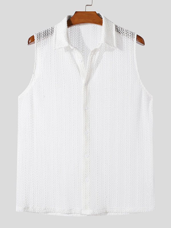 Mens Vintage American Street Style Sleeveless Shirt SKUK66920