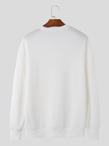 Mens Knit Hollow Solid Long Sleeve T-Shirt SKUK35612