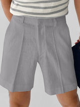 Mens Solid Slant Pocket Casual Shorts SKUK10337