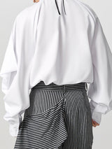 Mens Butterfly Bow Tie Off-Shoulder Long-Sleeve Shirt SKUK88057