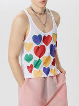 Mens Love Print Mesh See Through Vest SKUK52073