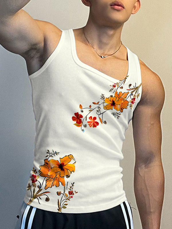 Mens Ethnic Print U-Neck Sleeveless Tank SKUK67906