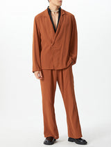 Mens Asymmetrical Placket Striped Two-Piece Outfit SKUK77401