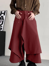 Mens Solid Patchwork Irregular Wide-Leg Pants. SKUK56343