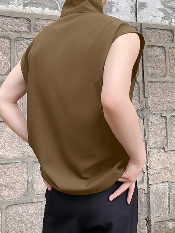 Mens Chinese Style Frog Button Solid Tank Vest SKUK16969