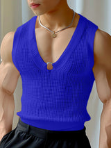 Mens Mesh See Through V-Neck Sleeveless Vest SKUK63601