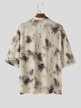 Mens New Chinese Style Bamboo Print Shirt SKUK58198