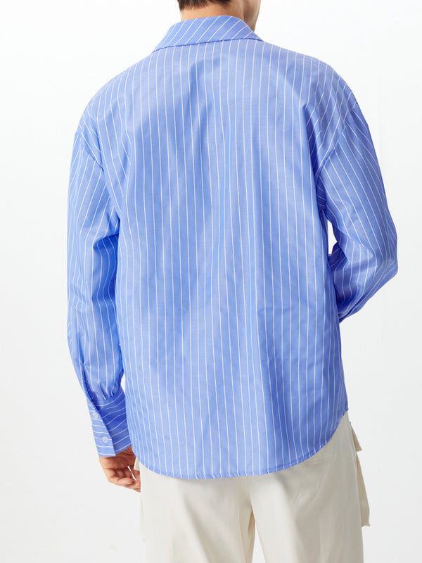 Mens Striped Bow Tie Long Sleeve Shirt SKUK80428