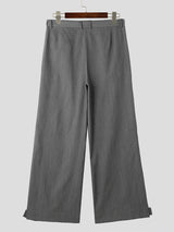 Mens Solid Button Design Casual Pants SKUK46904