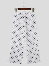 Mens Solid Color Casual Polka Dot Print Pant SKUK72491