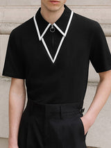 Mens Chanel-Style Spliced Collar Shirt SKUK68490