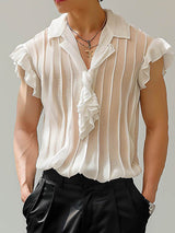 Mens Twist Knot Design Sheer Sleeveless Shirt SKUK70051