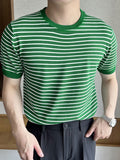 Mens Striped Crew Neck Short Sleeve T-Shirt SKUK00626