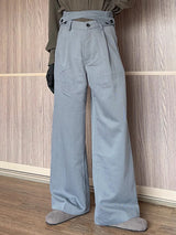 Mens Solid Cross Waist Design Casual Pants SKUK49377