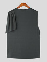 Mens Solid Cowl Neck Sleeveless Vest SKUK18363